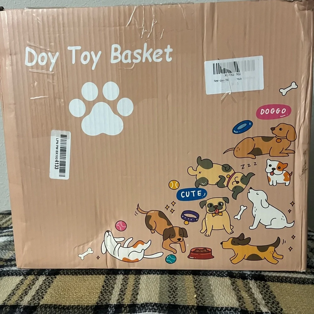 Dog Crate with Brown and Black Design
